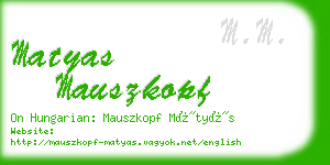 matyas mauszkopf business card